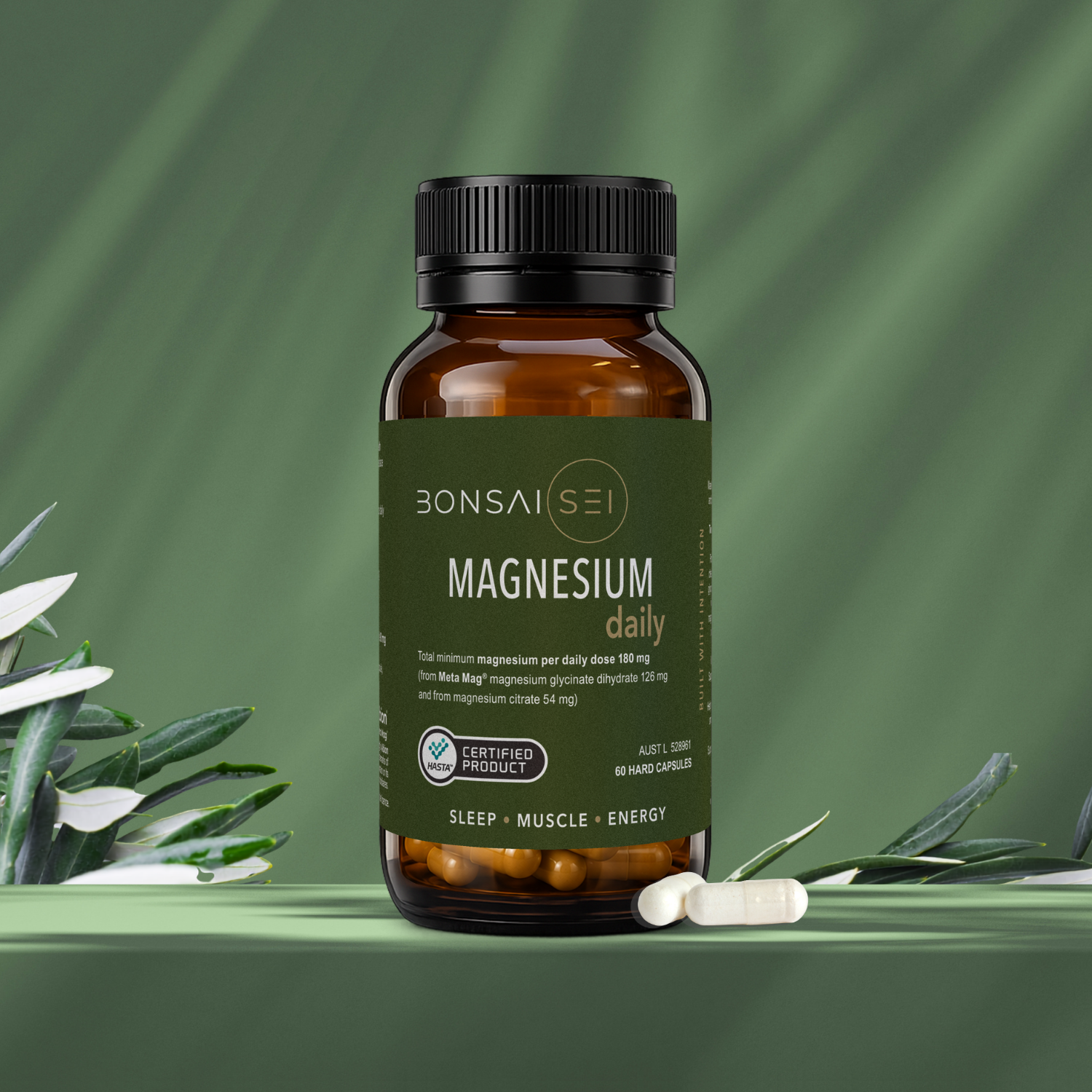 BonsaiSei MAGNESIUM daily bottle with magnesium capsule
