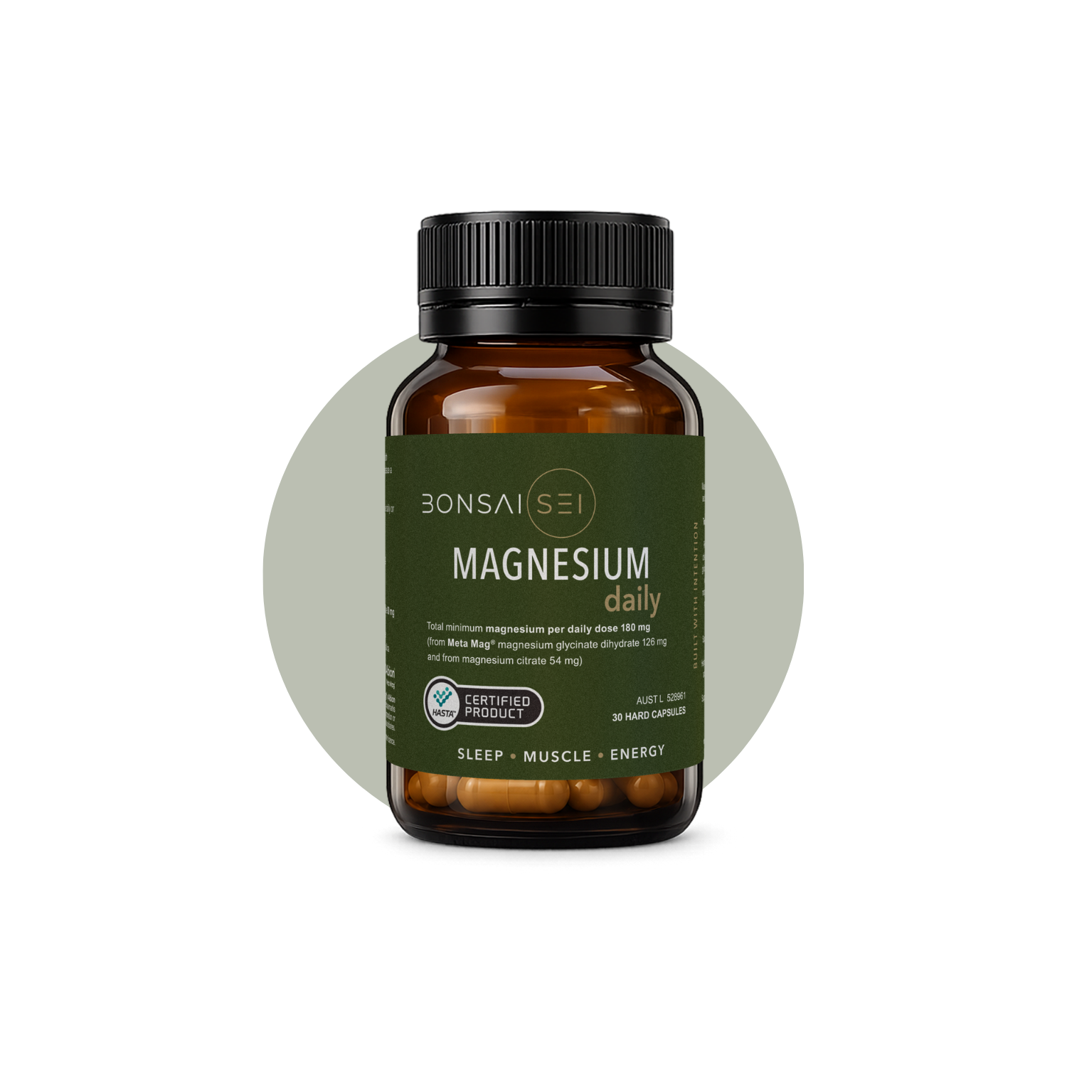 BonsaiSei MAGNESIUM daily magnesium supplement bottle front view
