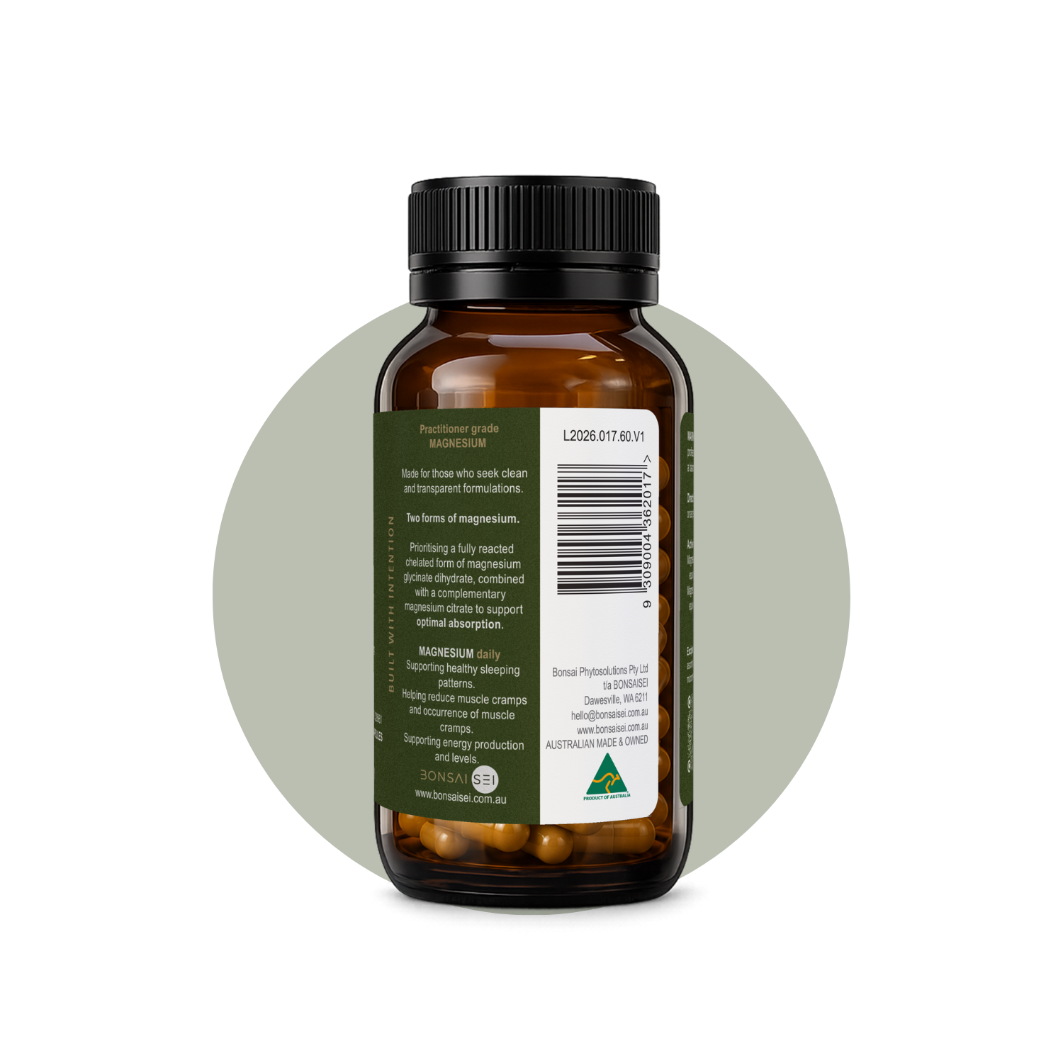 BonsaiSei MAGNESIUM daily magnesium supplement packaging information