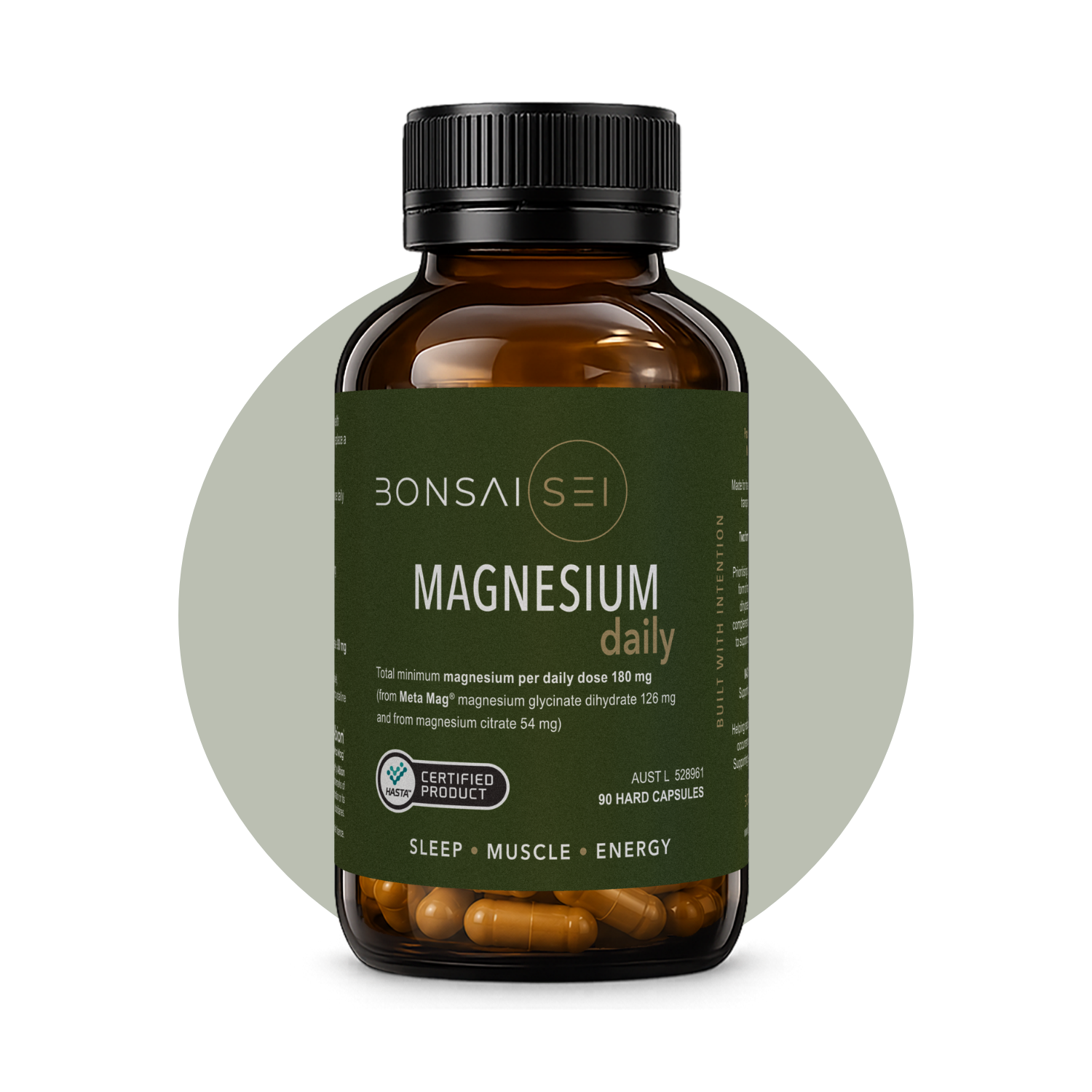 BonsaiSei MAGNESIUM daily magnesium supplement bottle front view