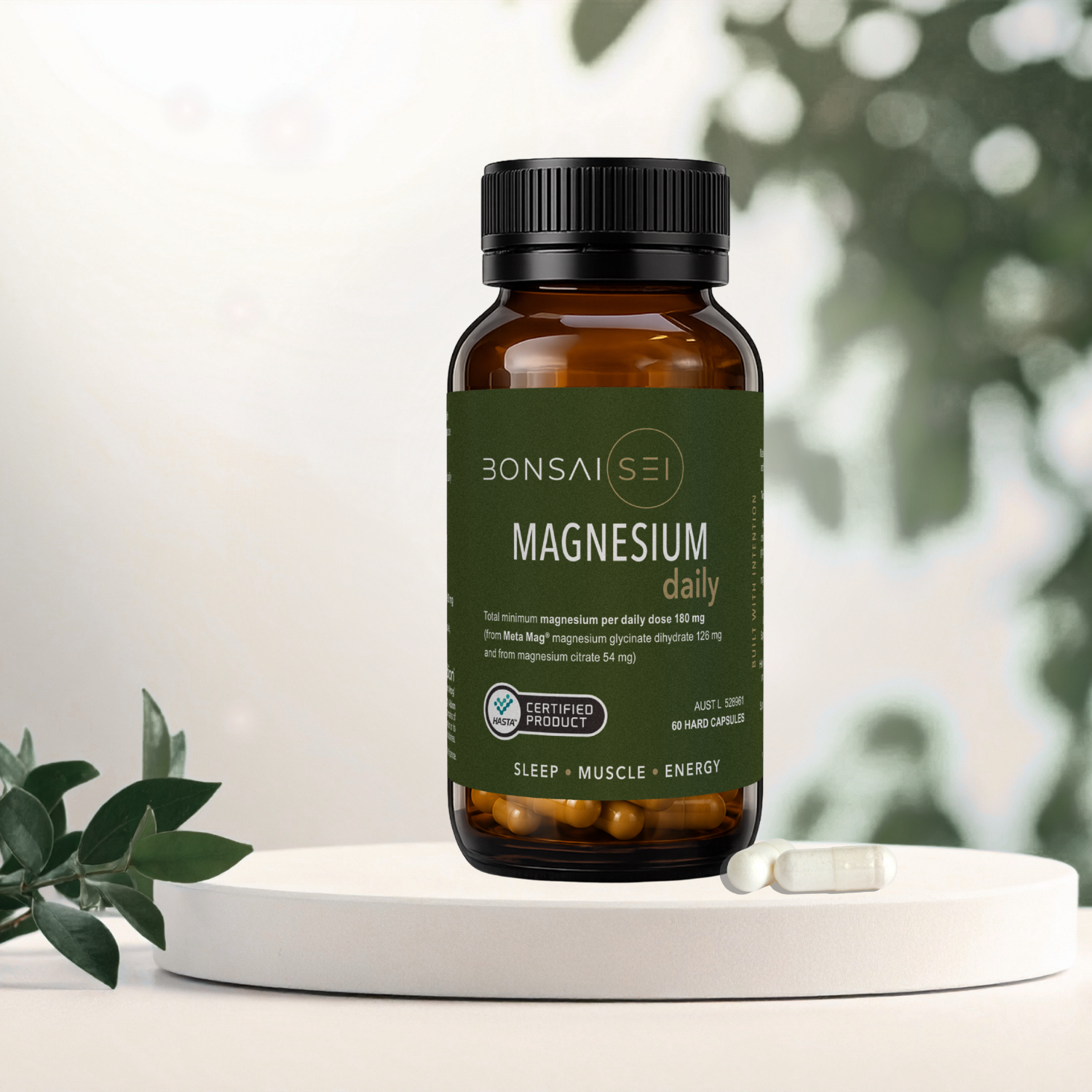 BonsaiSei MAGNESIUM daily magnesium supplement bottle